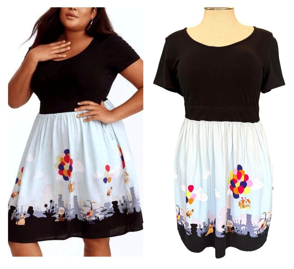 Torrid Plus Size 2 Disney Pixar UP movie Balloons Skater Mini Dress w/Pockets 2X